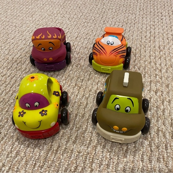 B. Toys Other - B. Toys 4 Pull Back Vehicles Car, Pick up Truck, Race Car and Taxi Toddler Toys